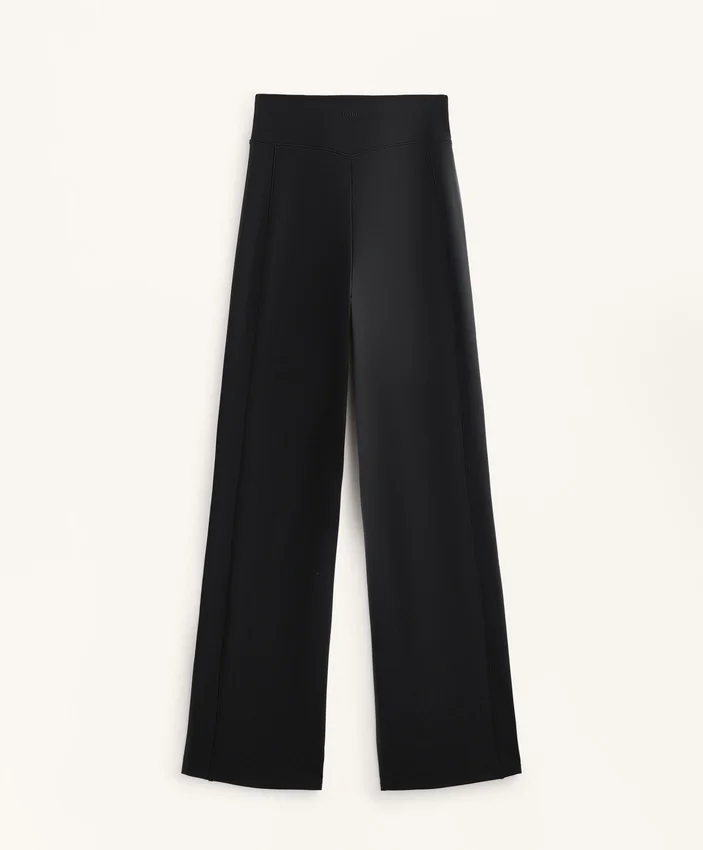 Pantaloni drepți, călduroși, cu talie înaltă Pantaloni drepți, călduroși, cu talie înaltă