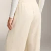 Pantaloni drepți cu croi drept și nervuri laterale, din modal Soft Touch