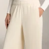 Pantaloni drepți cu croi drept și nervuri laterale, din modal Soft Touch