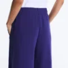 Pantaloni drepți cu croi larg, cu nervuri, din modal periat Pantaloni drepți cu croi larg, cu nervuri, din modal periat