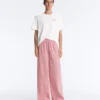 Pantaloni drepți cu dungi, 100% bumbac Pantaloni drepți cu dungi, 100% bumbac