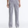 Pantaloni drepți cu talie înaltă Comfortlux cu dungi Pantaloni drepți cu talie înaltă Comfortlux cu dungi