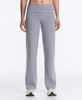 Pantaloni drepți cu talie înaltă Comfortlux cu dungi