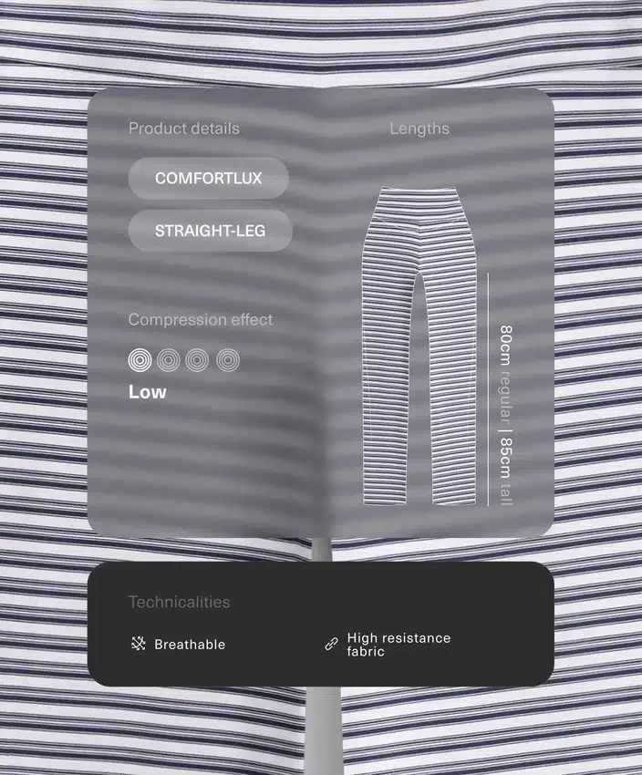 Pantaloni drepți cu talie înaltă Comfortlux cu dungi Pantaloni drepți cu talie înaltă Comfortlux cu dungi