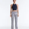 Pantaloni drepți cu talie înaltă Comfortlux cu dungi Pantaloni drepți cu talie înaltă Comfortlux cu dungi