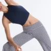 Pantaloni drepți cu talie înaltă Comfortlux cu dungi Pantaloni drepți cu talie înaltă Comfortlux cu dungi