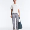 Pantaloni drepți cu talie înaltă Comfortlux cu dungi Pantaloni drepți cu talie înaltă Comfortlux cu dungi