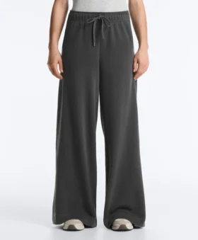 Pantaloni drepți din amestec de bumbac și fleece