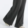 Pantaloni drepți din amestec de bumbac și fleece Pantaloni drepți din amestec de bumbac și fleece