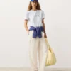 Pantaloni drepți din amestec de lyocell și 24% in
