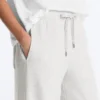 Pantaloni drepți din bumbac melanj Pantaloni drepți din bumbac melanj