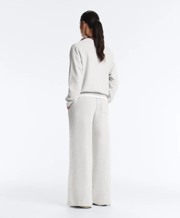 Pantaloni drepți din bumbac melanj Pantaloni drepți din bumbac melanj