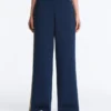 Pantaloni drepți din sargă cu bandă laterală Pantaloni drepți din sargă cu bandă laterală