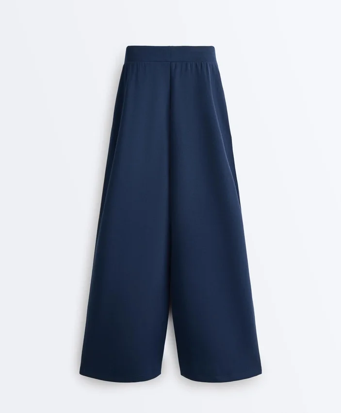 Pantaloni drepți din sargă cu bandă laterală Pantaloni drepți din sargă cu bandă laterală