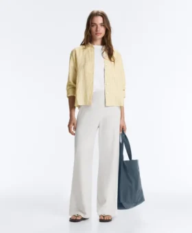 Pantaloni drepți din tricot