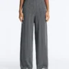 Pantaloni drepți din tricot cu model în zig-zag Pantaloni drepți din tricot cu model în zig-zag