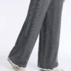 Pantaloni drepți din tricot cu model în zig-zag Pantaloni drepți din tricot cu model în zig-zag