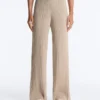 Pantaloni drepți din tricot cu nervuri Pantaloni drepți din tricot cu nervuri