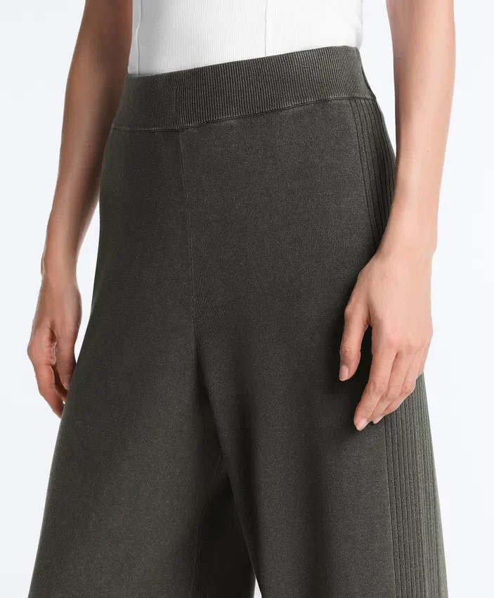 Pantaloni drepți din tricot cu nervuri Pantaloni drepți din tricot cu nervuri