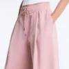 Pantaloni drepți plisați din bumbac piqué Pantaloni drepți plisați din bumbac piqué