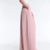 Pantaloni drepți plisați din bumbac piqué Pantaloni drepți plisați din bumbac piqué