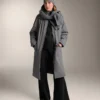 Pantaloni evazați cu talie foarte înaltă, din modal periat Pantaloni evazați cu talie foarte înaltă, din modal periat