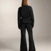 Pantaloni evazați cu talie foarte înaltă, din modal periat Pantaloni evazați cu talie foarte înaltă, din modal periat