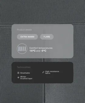 Pantaloni evazați cu talie foarte înaltă, fără cusături, extra călduroși, cu nervuri