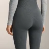Pantaloni evazați cu talie foarte înaltă, fără cusături, extra călduroși, cu nervuri