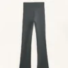 Pantaloni evazați cu talie foarte înaltă, fără cusături, extra călduroși, cu nervuri