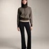 Pantaloni evazați, foarte călduroși, fără cusături, cu talie foarte înaltă