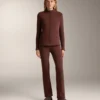 Pantaloni fără cusături, cu talie înaltă și croi evazat, extrem de călduroși Pantaloni fără cusături, cu talie înaltă și croi evazat, extrem de călduroși