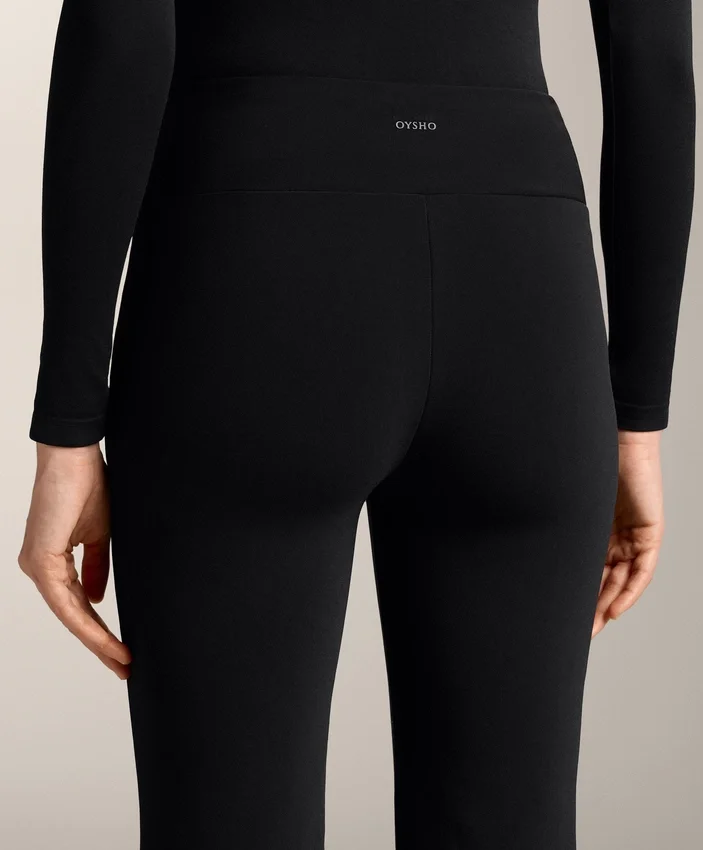 Pantaloni fără cusături, cu talie înaltă și croi evazat, extrem de călduroși Pantaloni fără cusături, cu talie înaltă și croi evazat, extrem de călduroși