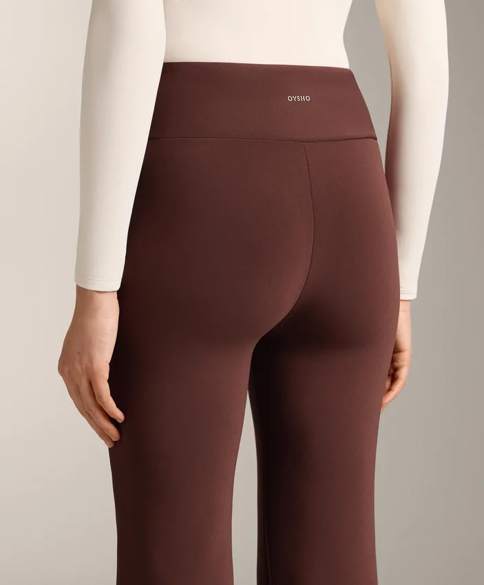 Pantaloni fără cusături, cu talie înaltă și croi evazat, extrem de călduroși Pantaloni fără cusături, cu talie înaltă și croi evazat, extrem de călduroși