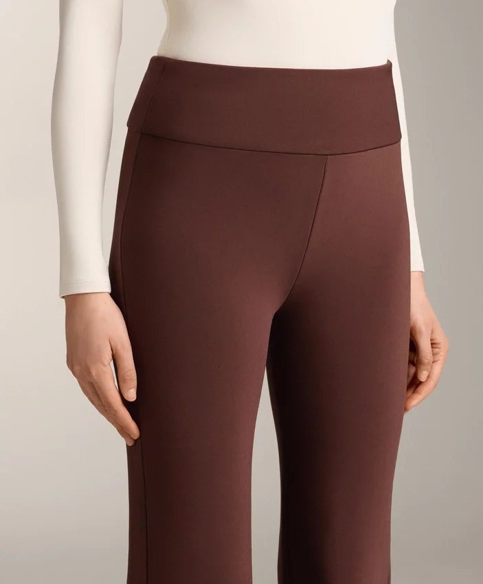 Pantaloni fără cusături, cu talie înaltă și croi evazat, extrem de călduroși Pantaloni fără cusături, cu talie înaltă și croi evazat, extrem de călduroși