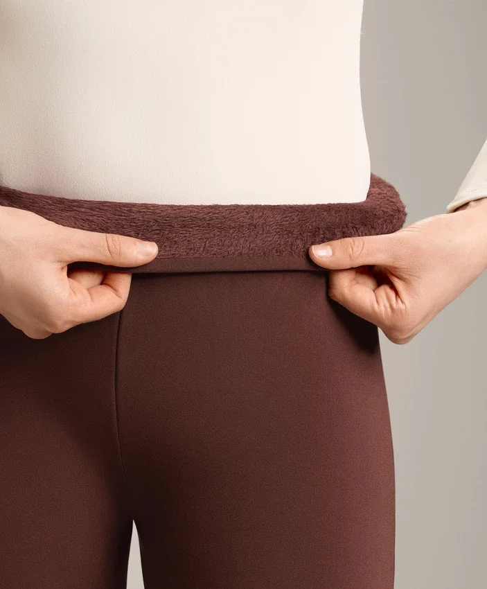 Pantaloni fără cusături, cu talie înaltă și croi evazat, extrem de călduroși Pantaloni fără cusături, cu talie înaltă și croi evazat, extrem de călduroși
