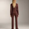 Pantaloni fără cusături, cu talie înaltă și croi evazat, extrem de călduroși Pantaloni fără cusături, cu talie înaltă și croi evazat, extrem de călduroși