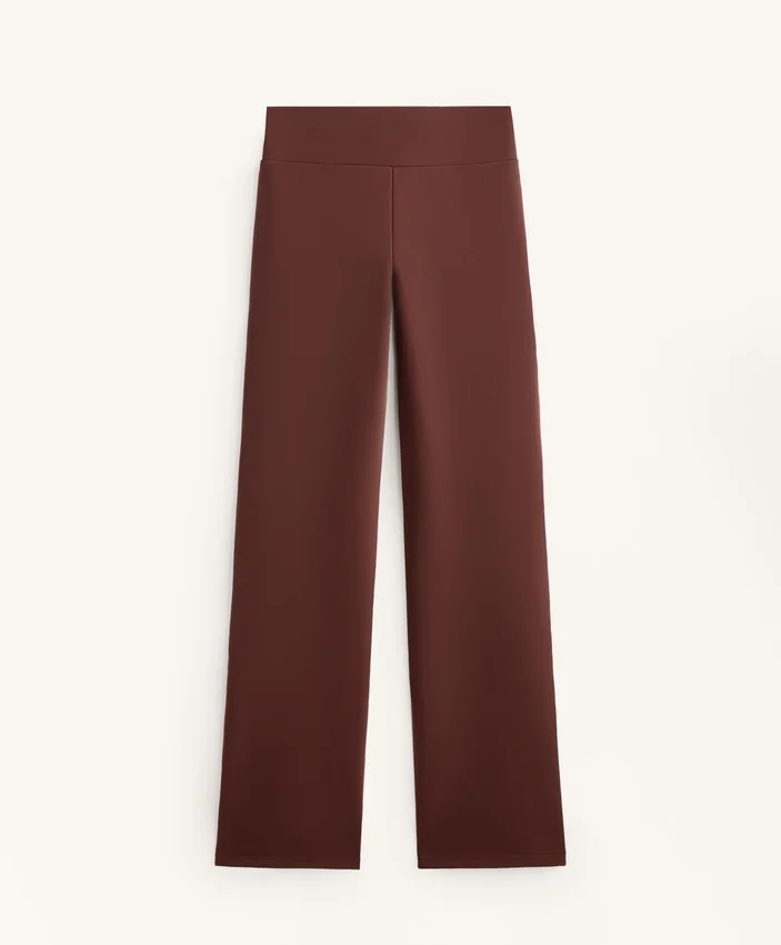 Pantaloni fără cusături, cu talie înaltă și croi evazat, extrem de călduroși Pantaloni fără cusături, cu talie înaltă și croi evazat, extrem de călduroși