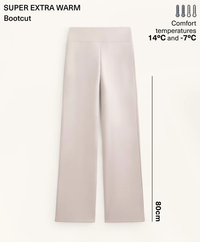 Pantaloni fără cusături, cu talie înaltă și croi evazat, extrem de călduroși Pantaloni fără cusături, cu talie înaltă și croi evazat, extrem de călduroși