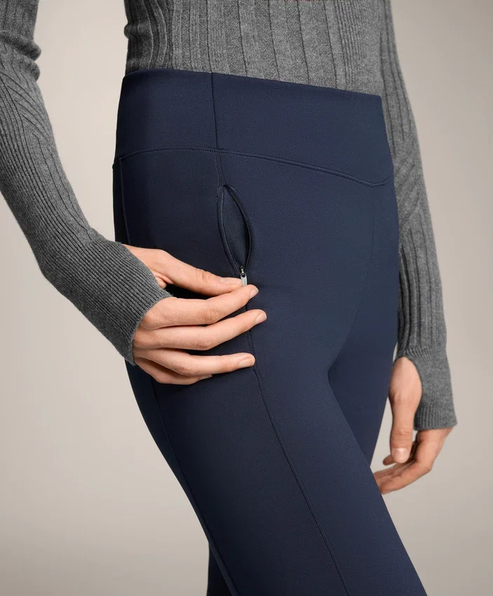Pantaloni largi, cu talie înaltă, călduroși, cu buzunare Pantaloni largi, cu talie înaltă, călduroși, cu buzunare