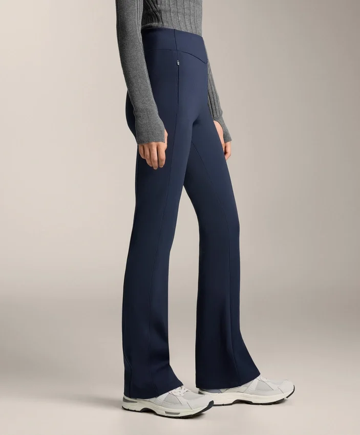Pantaloni largi, cu talie înaltă, călduroși, cu buzunare Pantaloni largi, cu talie înaltă, călduroși, cu buzunare