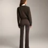 Pantaloni largi, cu talie înaltă, călduroși, cu buzunare Pantaloni largi, cu talie înaltă, călduroși, cu buzunare