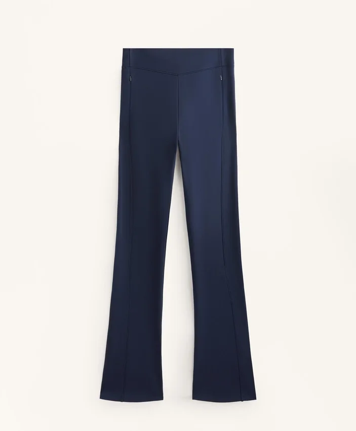 Pantaloni largi, cu talie înaltă, călduroși, cu buzunare Pantaloni largi, cu talie înaltă, călduroși, cu buzunare