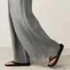 Pantaloni largi din in 100% cu dungi Pantaloni largi din in 100% cu dungi