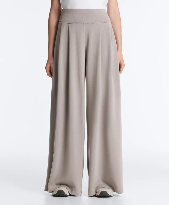 Pantaloni largi din modal, cu textură Soft Touch, cu detaliu tip corset Pantaloni largi din modal, cu textură Soft Touch, cu detaliu tip corset