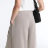 Pantaloni largi din modal, cu textură Soft Touch, cu detaliu tip corset Pantaloni largi din modal, cu textură Soft Touch, cu detaliu tip corset