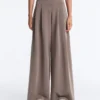 Pantaloni largi din modal, cu textură Soft Touch la atingere și talie tip corset Pantaloni largi din modal, cu textură Soft Touch la atingere și talie tip corset