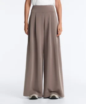 Pantaloni largi din modal, cu textură Soft Touch la atingere și talie tip corset
