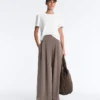 Pantaloni largi din modal, cu textură Soft Touch la atingere și talie tip corset Pantaloni largi din modal, cu textură Soft Touch la atingere și talie tip corset
