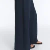 Pantaloni largi din piqué cu bumbac Pantaloni largi din piqué cu bumbac